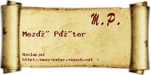 Mező Péter névjegykártya