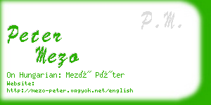 peter mezo business card